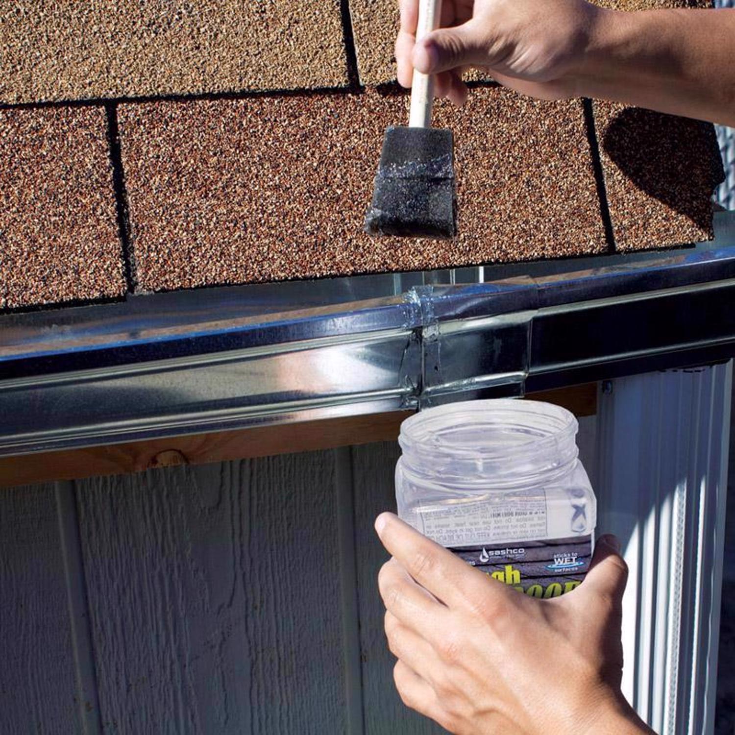 Sashco Through The Roof Gloss Clear Synthetic Rubber Roof Sealant 29 oz