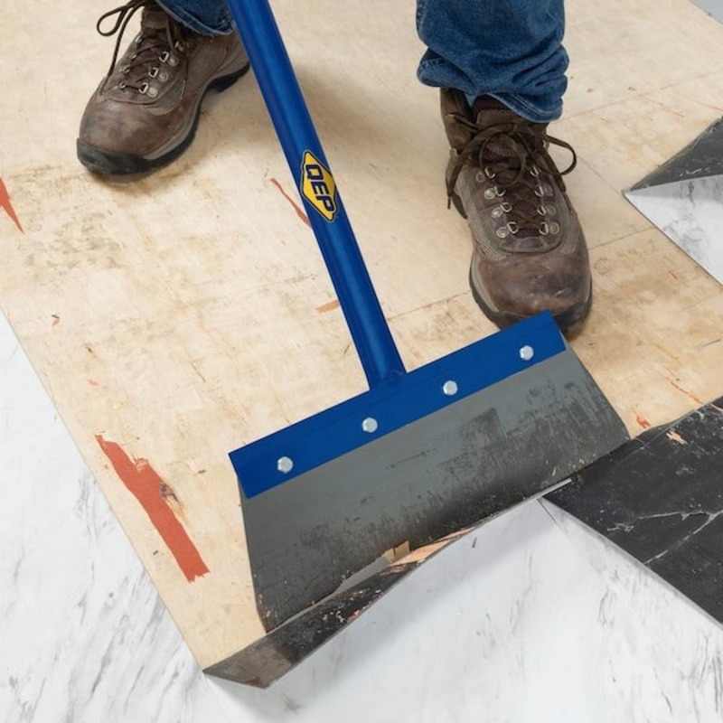 QEP 14 in. W Floor Scraper Hand Tool with Replacement blade and Handle Grip