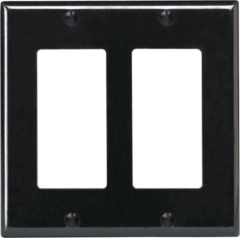 Leviton Decora Black 2 gang Thermoset Plastic Decorator Wall Plate 1 pk