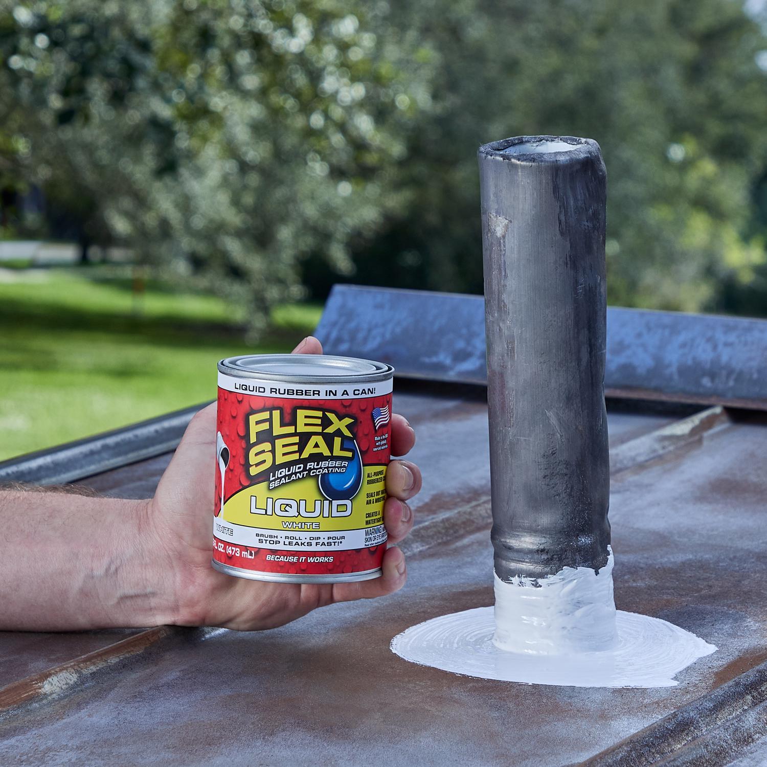 Flex Seal Family of Products Flex Seal White Liquid Rubber Sealant Coating 16 oz