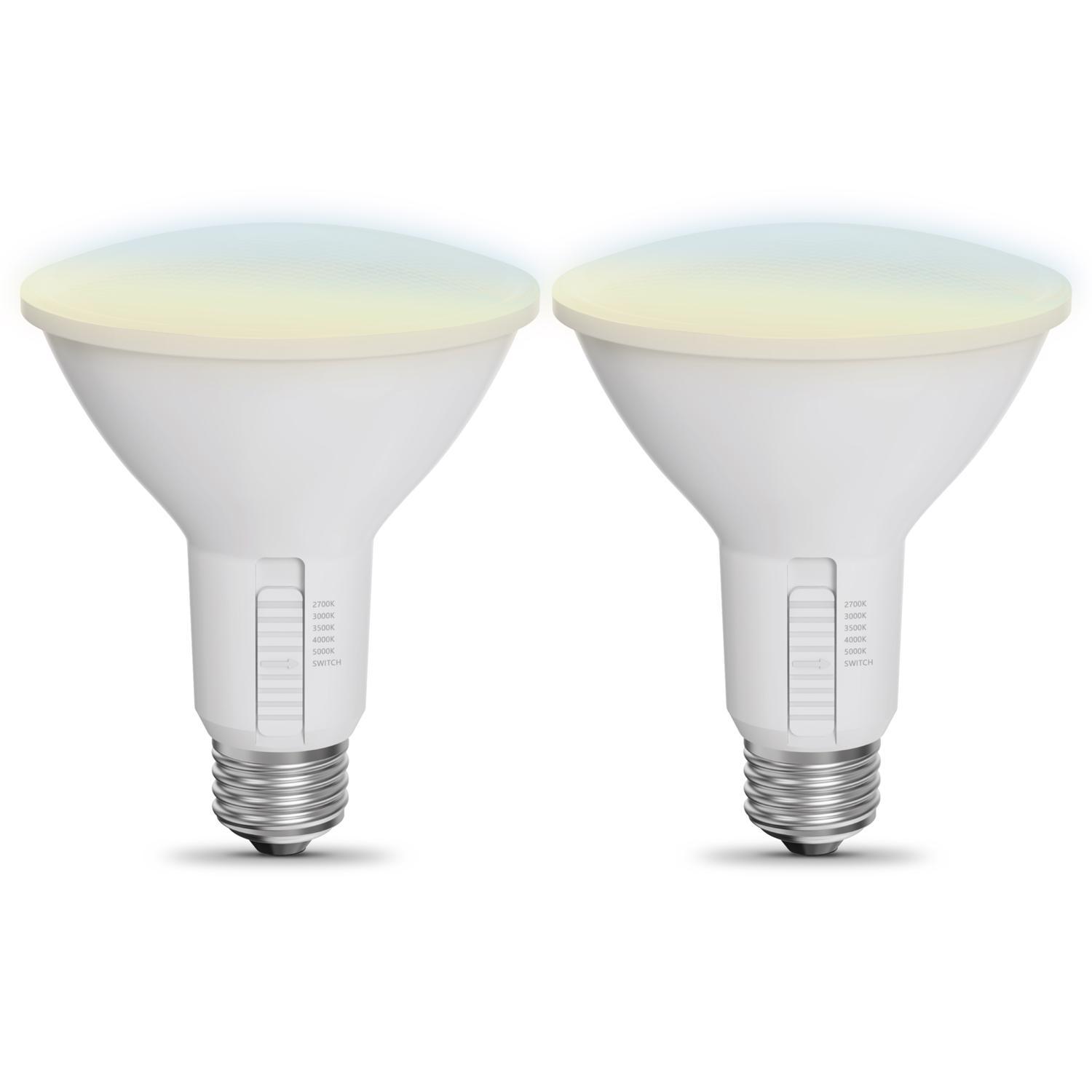 Feit Enhance PAR30 E26 (Medium) LED Bulb Adjustable White 75 Watt Equivalence 2 pk