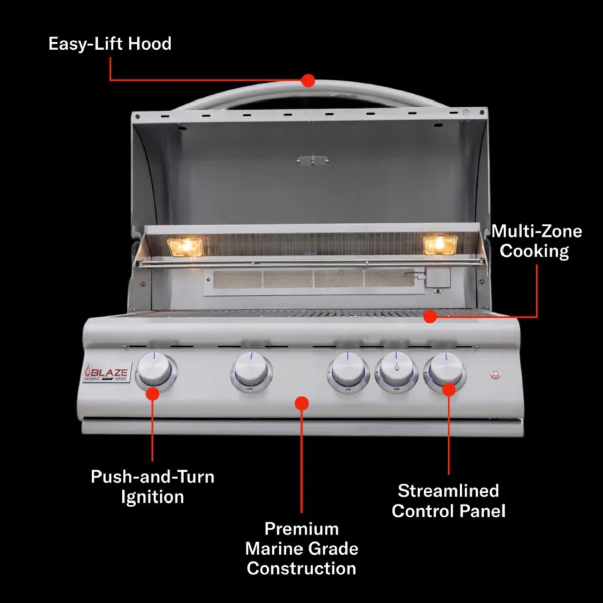 Blaze Grill 4 Burner LTE Plus Marine Grade 32 in. NG