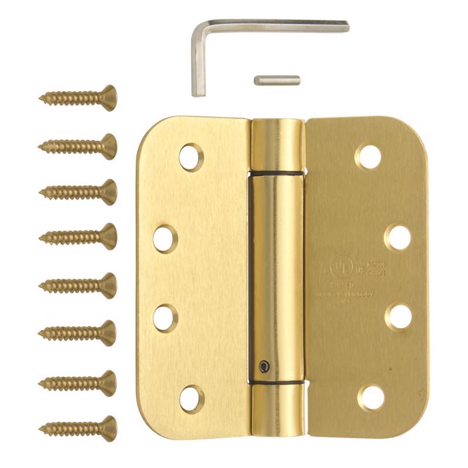 Ace 4 in. L Satin Brass Self Closing Hinge 1 pk