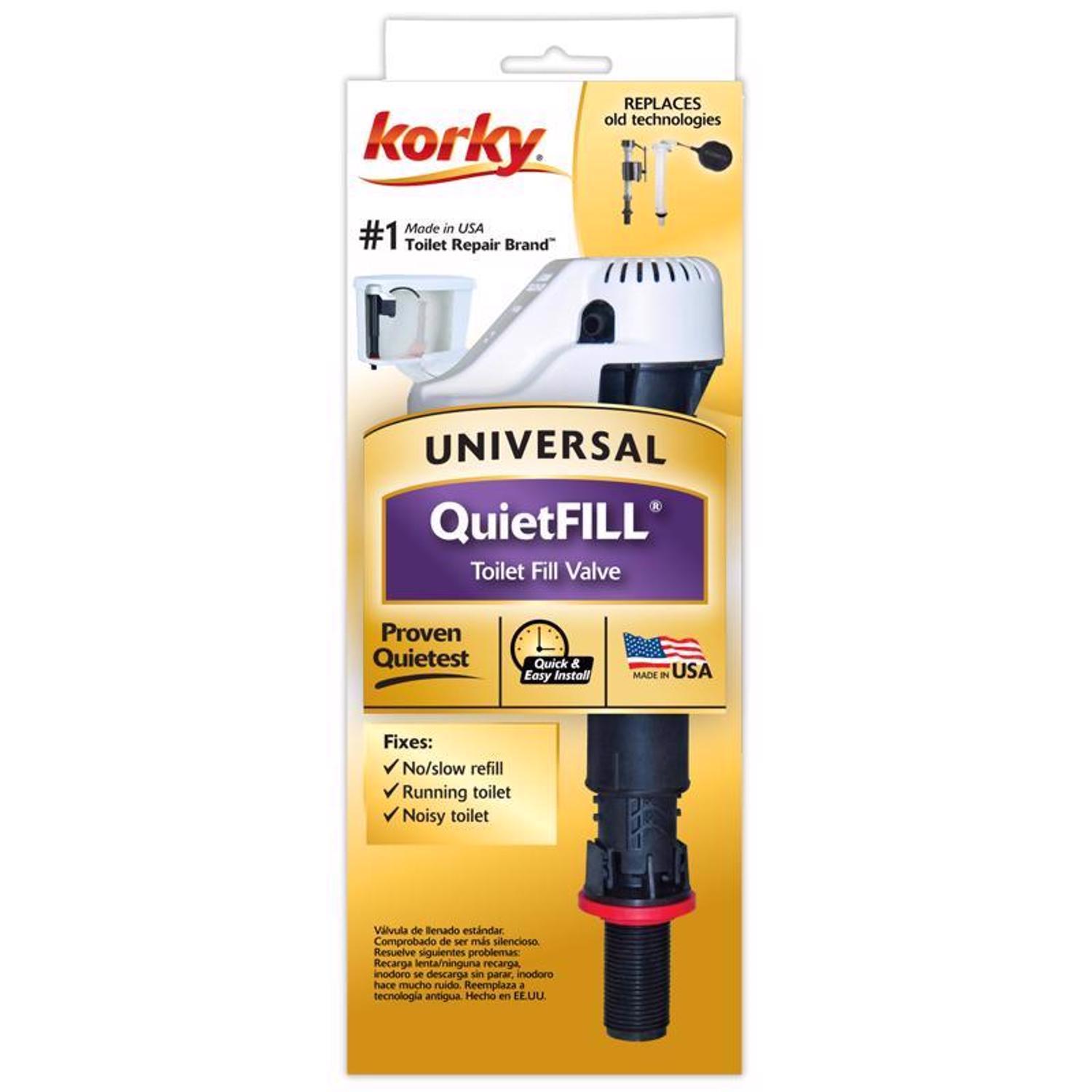 Korky QuietFill Toilet Fill Valve Red For Universal