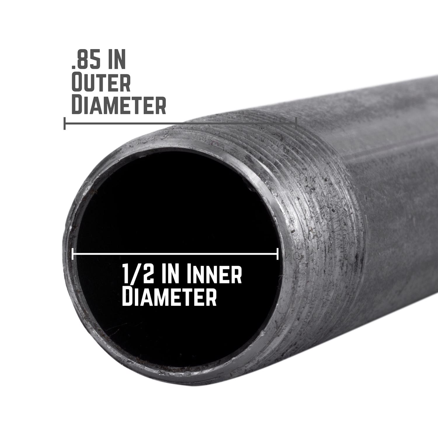 STZ Industries 1/2 in. MIP each X 1/2 in. D MIP Black Steel 2-1/2 in. L Nipple