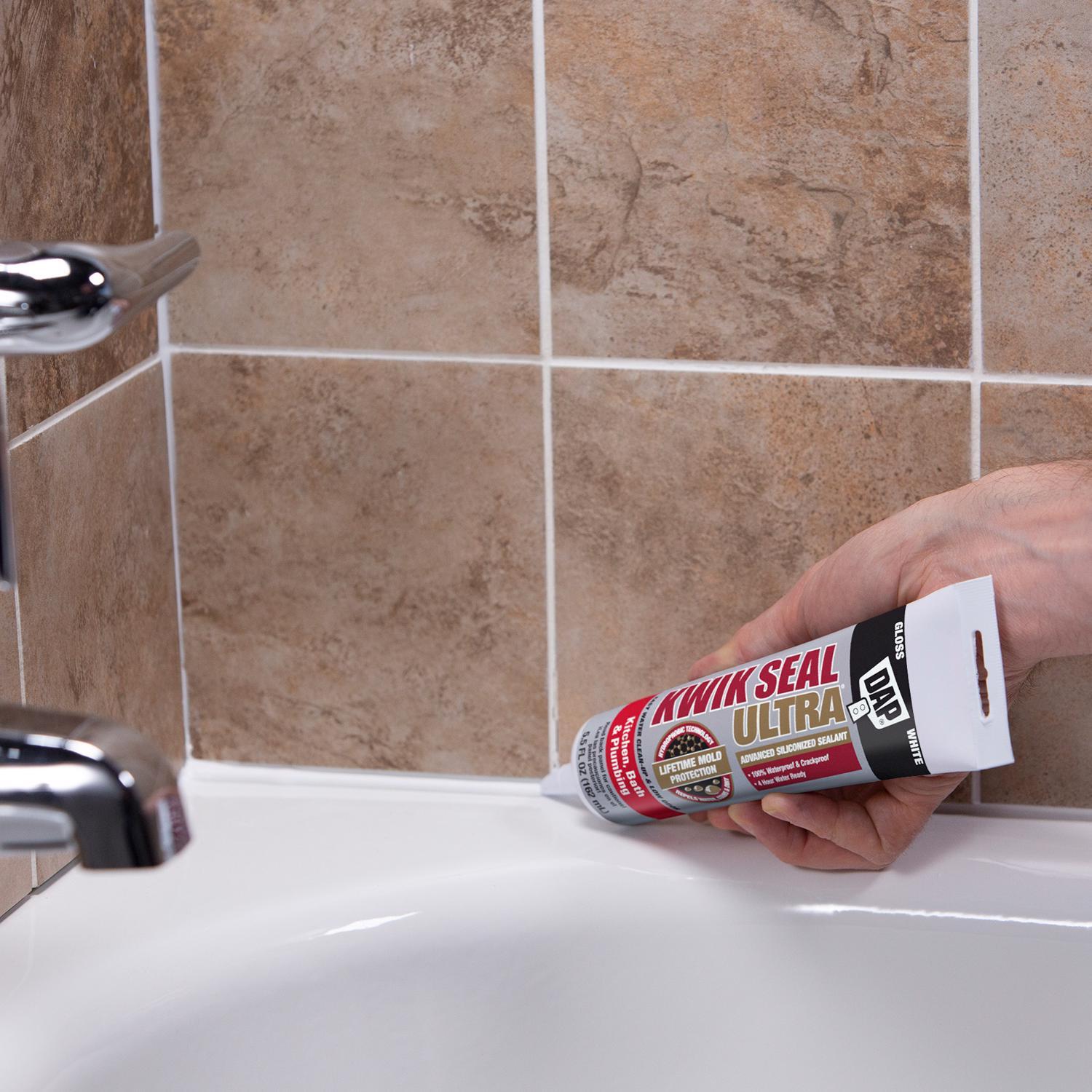 DAP Kwik Seal Ultra Biscuit Siliconized Acrylic Kitchen and Bath Sealant 10.1 oz