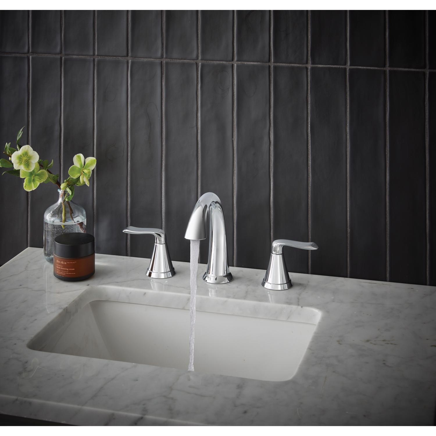 Oakbrook Collection Chloe Chrome Contemporary Widespread Bathroom Sink Faucet 8 in.