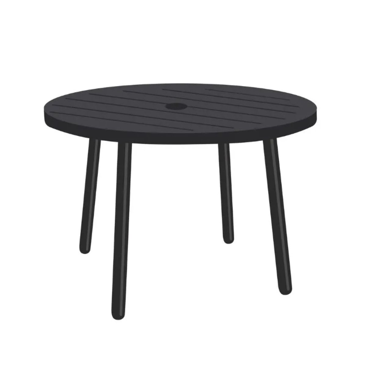Living Accents Black Round Metal Dining Table