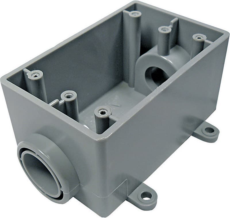 Cantex New and Old Work 21 cu in Rectangle PVC 1 gang Outlet Box Gray