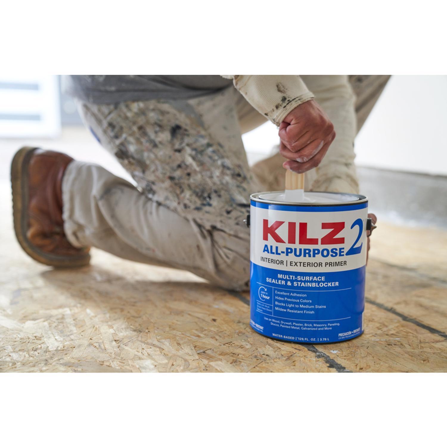KILZ White Flat Water-Based Acrylic Stain Blocking Primer 1 gal