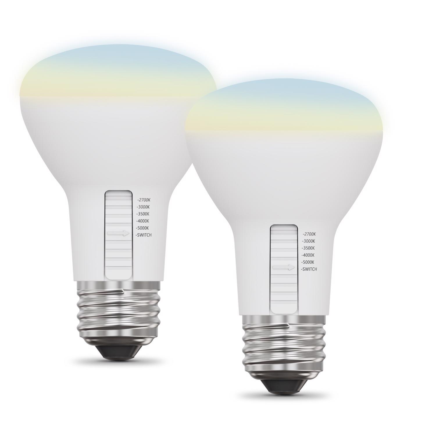 Feit R20 E26 (Medium) LED Bulb Adjustable White 45 Watt Equivalence 2 pk