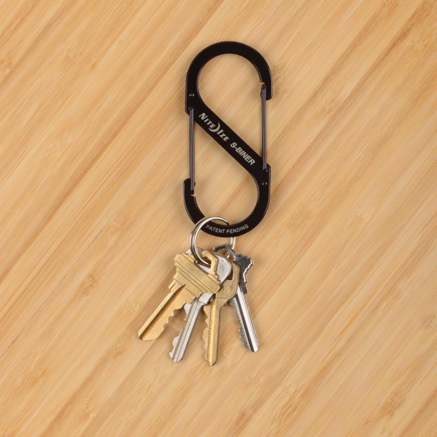 Nite Ize S-Biner 1.8 in. D Stainless Steel Black Carabiner Key Holder