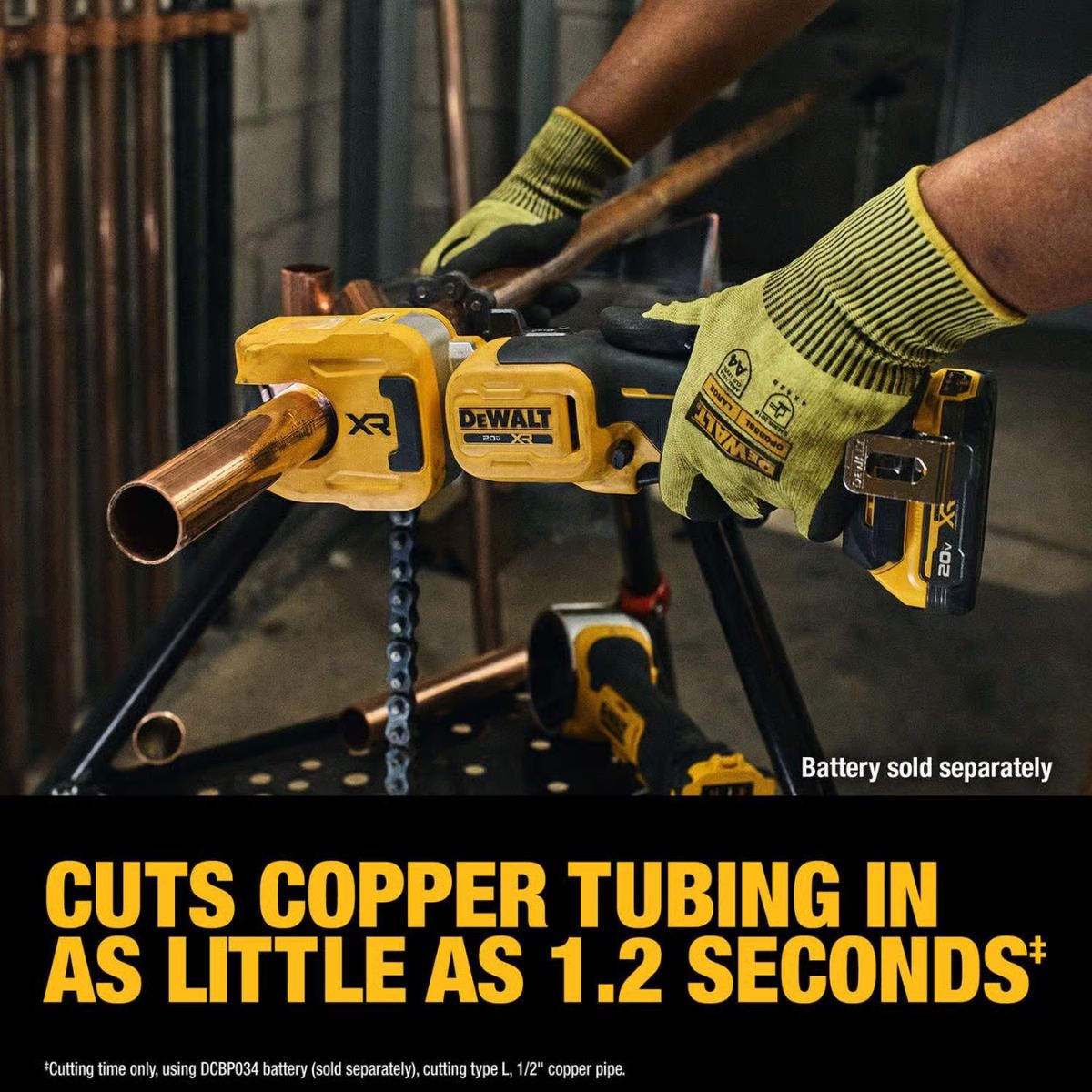 DeWalt 20V MAX XR 1-1/4 in. Copper Tubing Cutter Black/Yellow 1 Piece