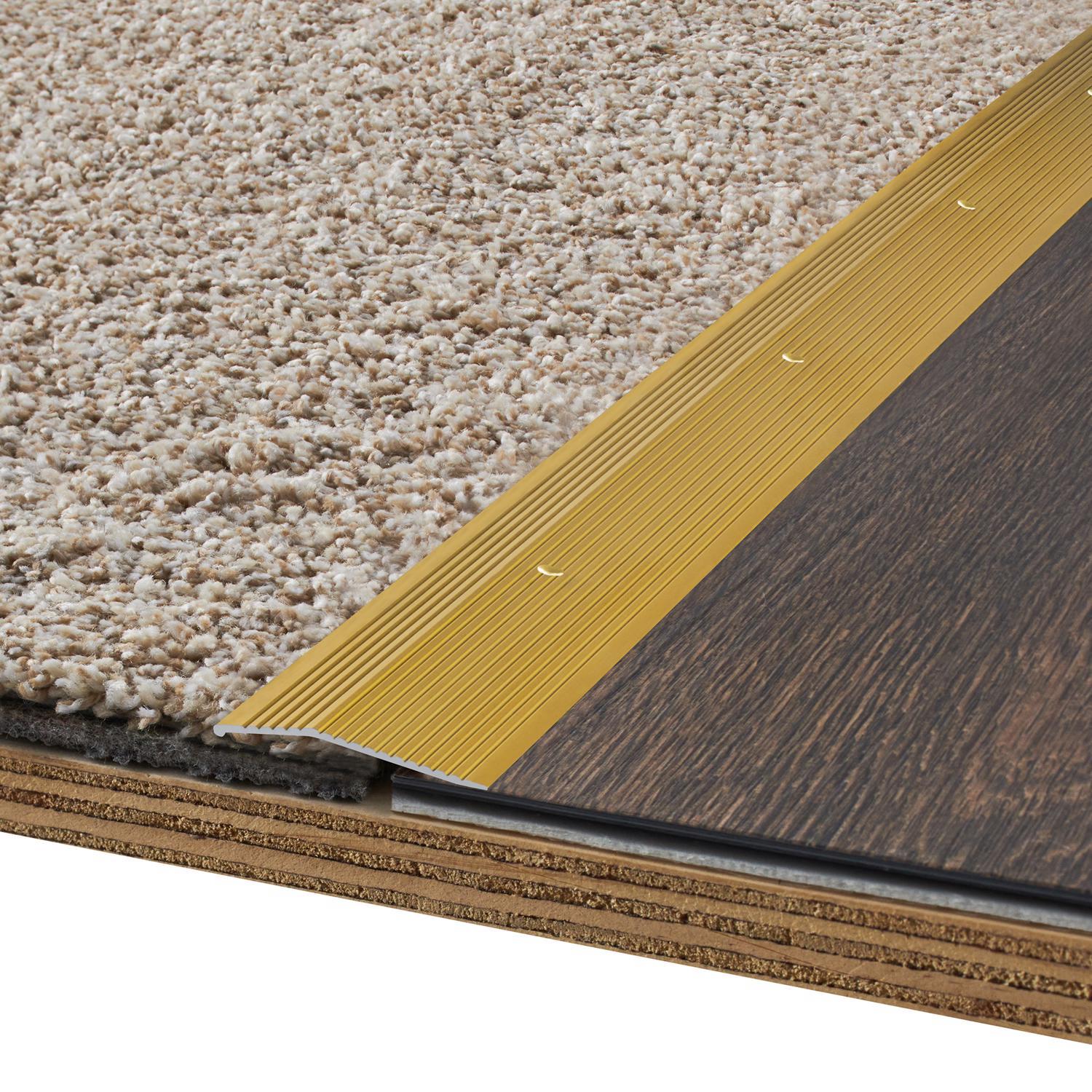 M-D Building Products 0.375 in. H X 2 in. W X 72 in. L Prefinished Satin Brass Aluminum Carpet Trim