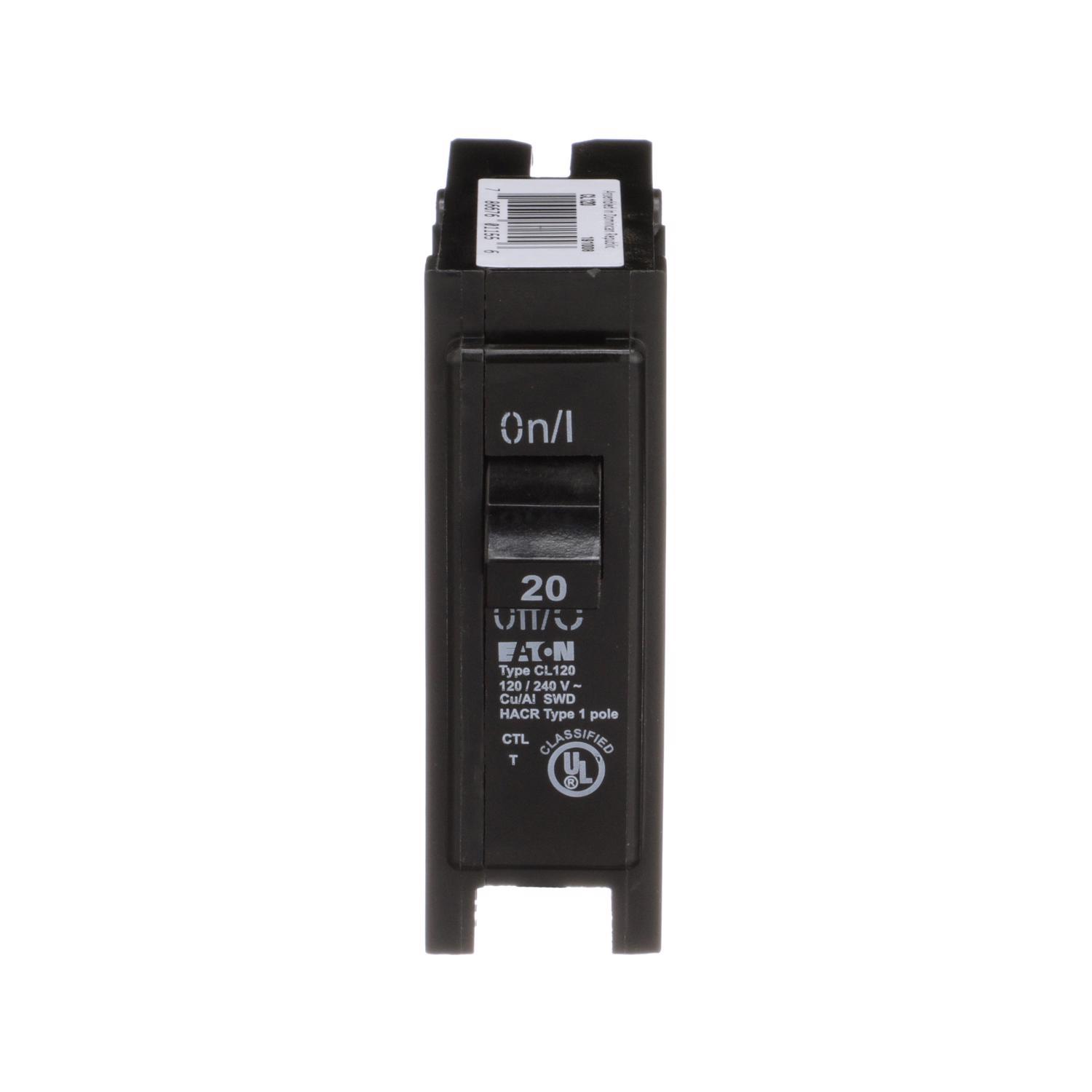 Eaton Cutler-Hammer 20 amps Plug In Single Pole Circuit Breaker