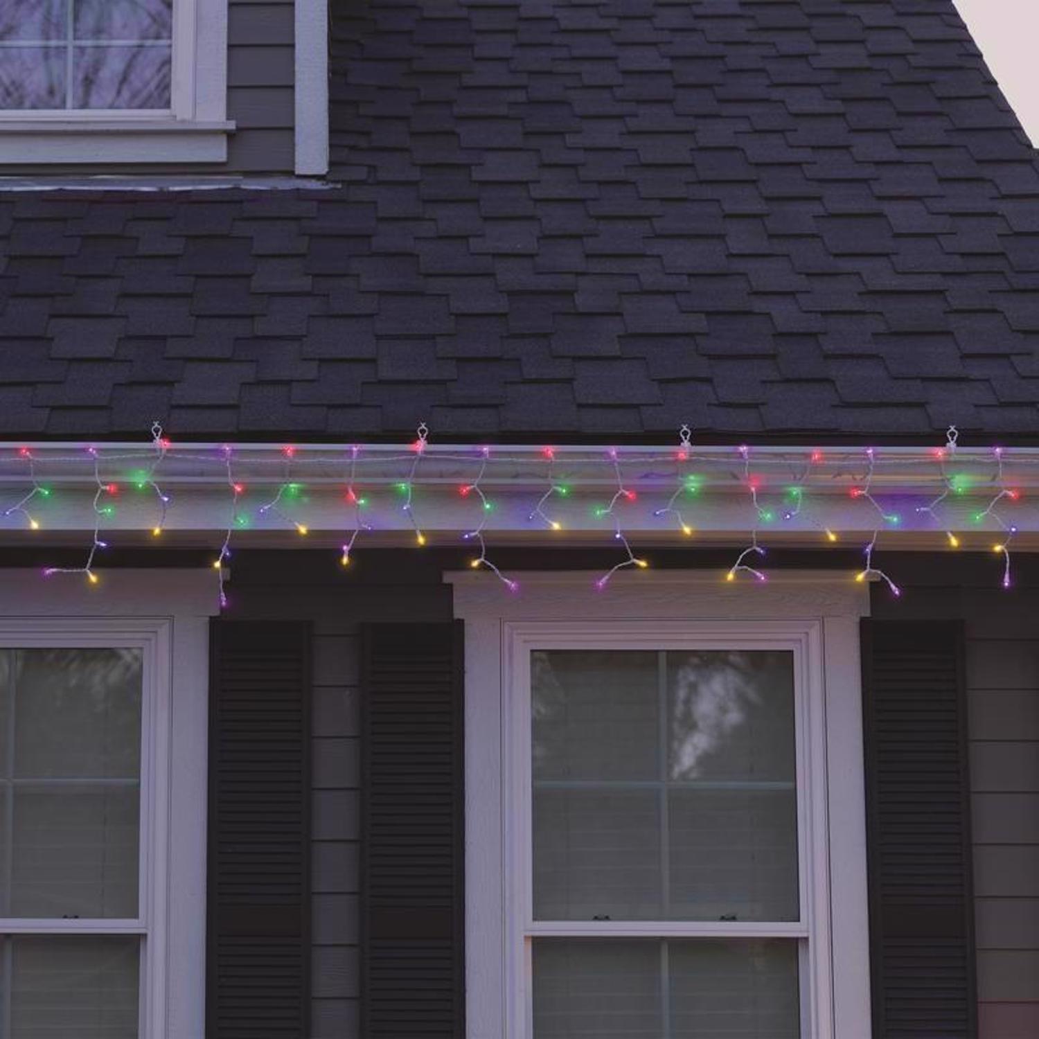 Celebrations Classic LED T5 Multicolored 300 ct Icicle Christmas Lights 19.6 ft.