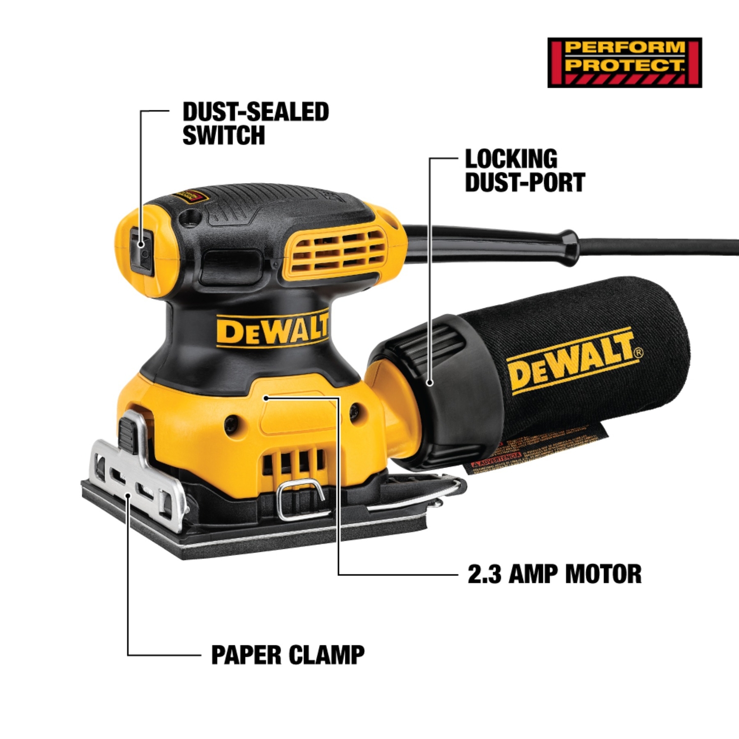 DEWALT 2.3 amps Corded Palm Sander