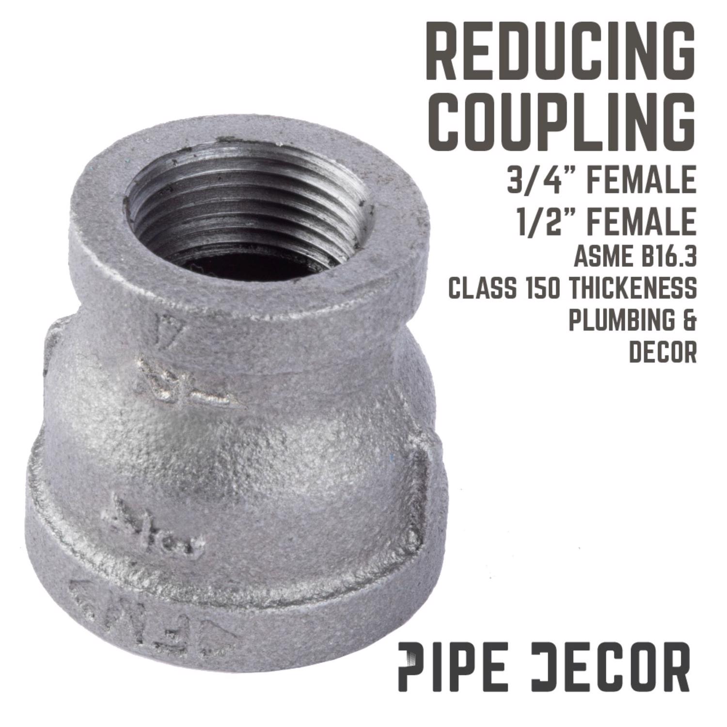STZ Industries 3/4 in. FIP each X 1/2 in. D FIP Black Malleable Iron Coupling
