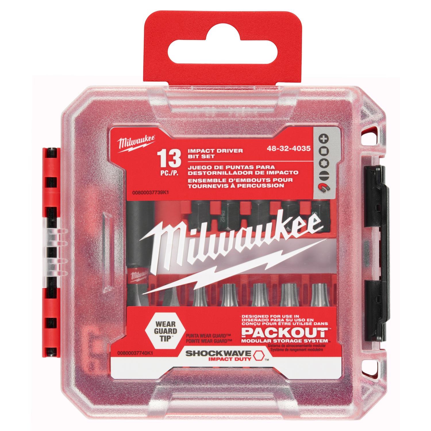 Milwaukee Shockwave Impact Duty Driver Bit Set Alloy Steel 13 pc