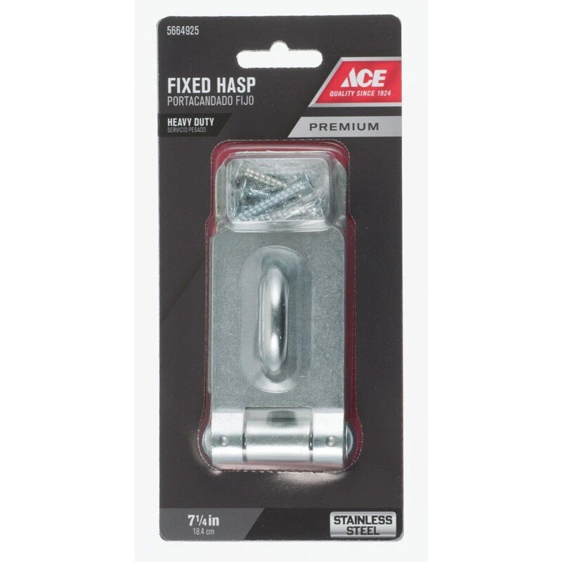 Ace Stainless Steel 7-1/4 In. L Fixed Staple Safety Hasp