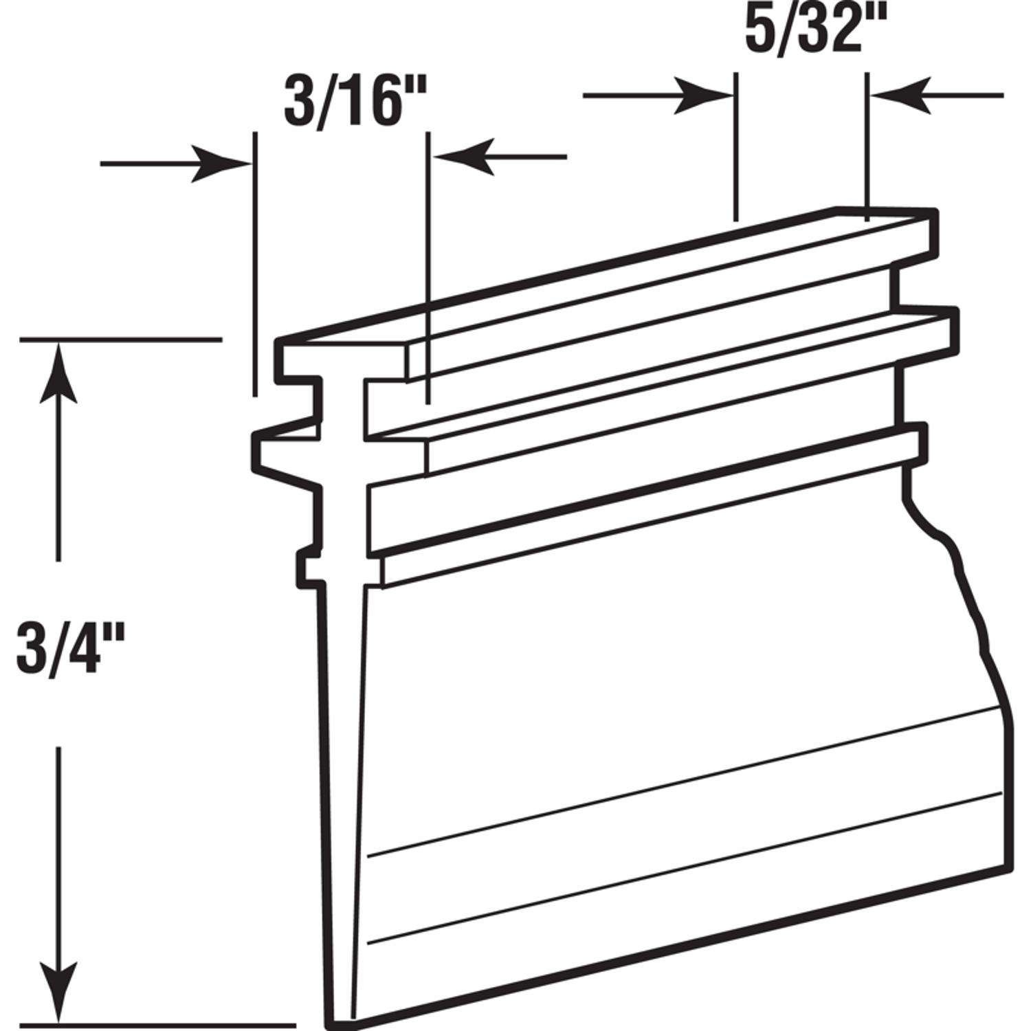 Prime-Line 3/4 in. W Clear Frameless Shower Door Bottom Seal