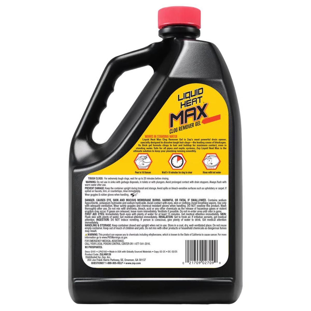 Zep Liquid Heat Gel Clog Remover 128 oz.