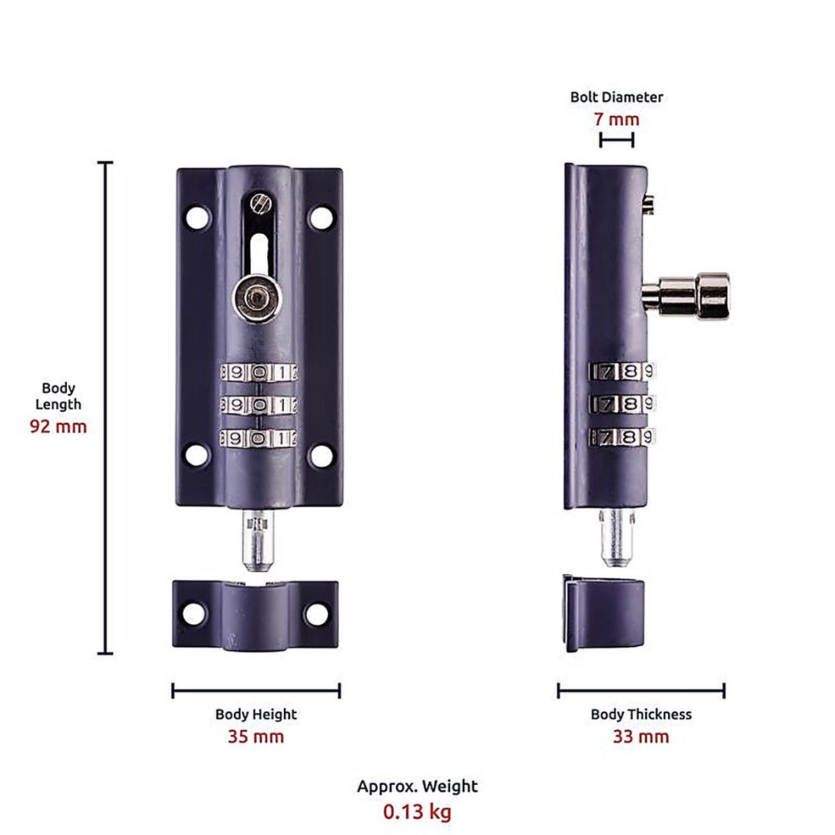 Squire Heavy Duty Barrel Bolt - 3.6 in. L