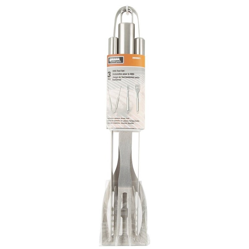 Omaha BBQ Tool Set, Steel, Stainless Steel