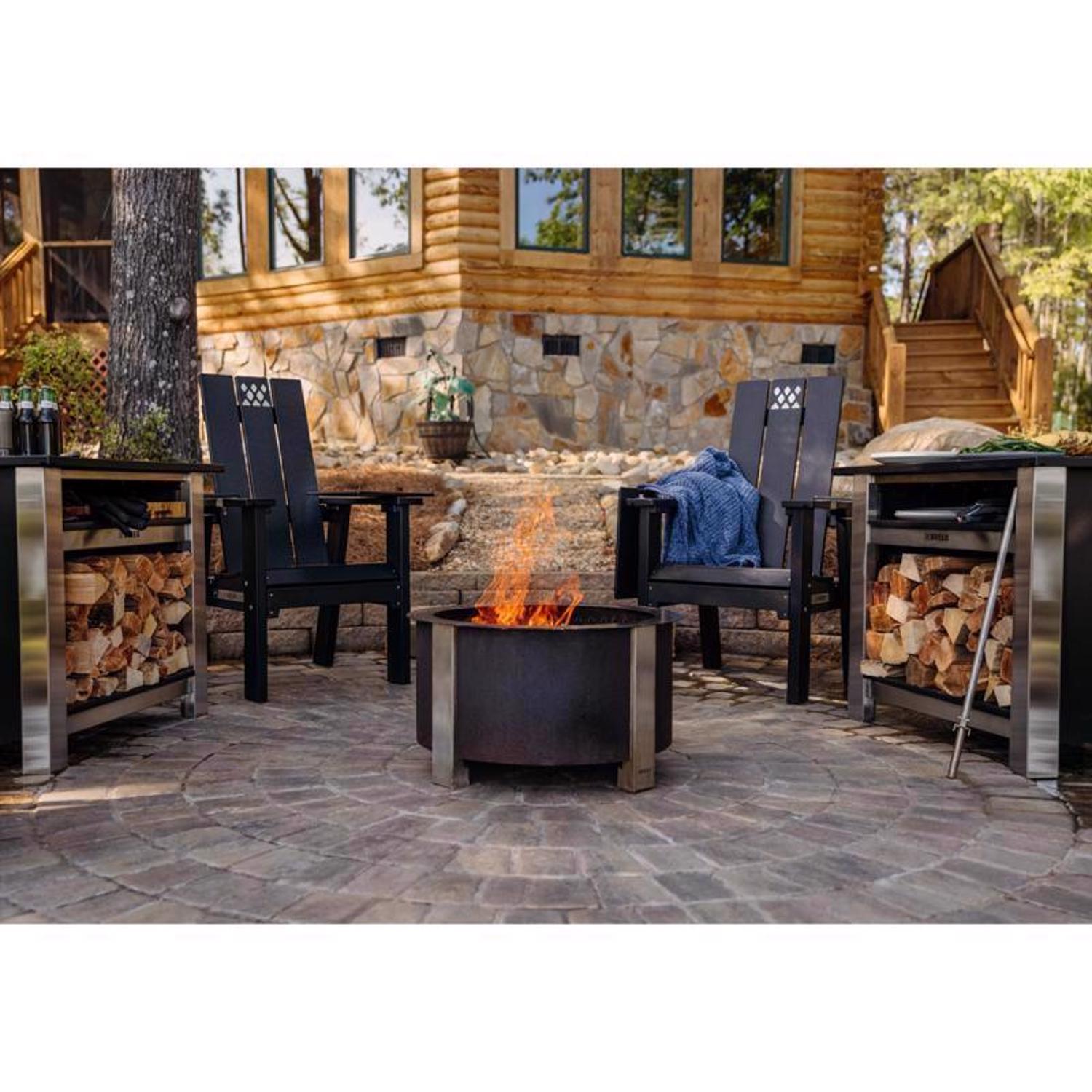Breeo X Series 24 Corten Smokeless Fire Pit 24 in. W Corten Steel Outdoor Round Wood Fire Pit