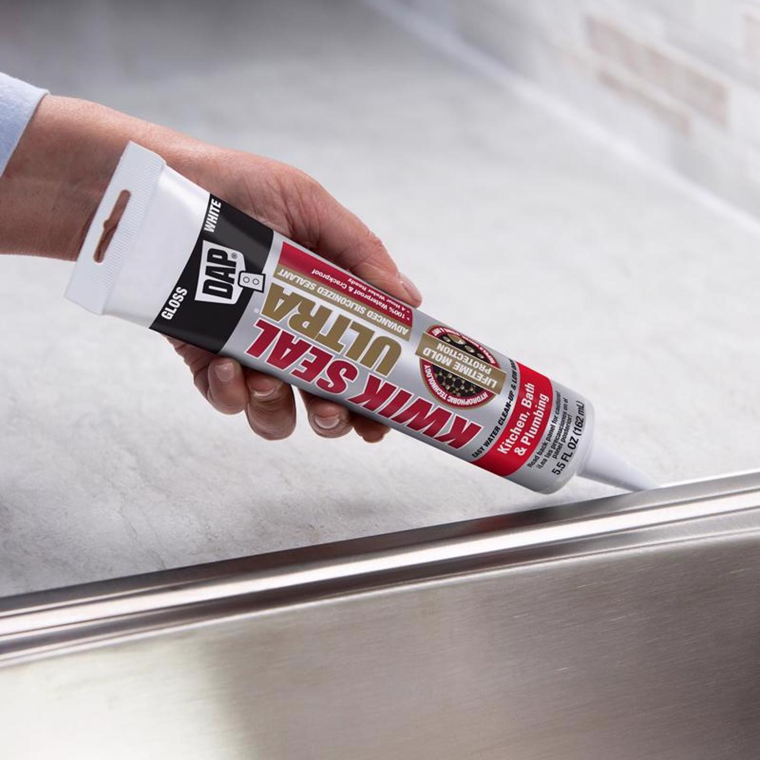 DAP Kwik Seal Ultra White Siliconized Acrylic Kitchen and Bath Sealant 5.5 oz