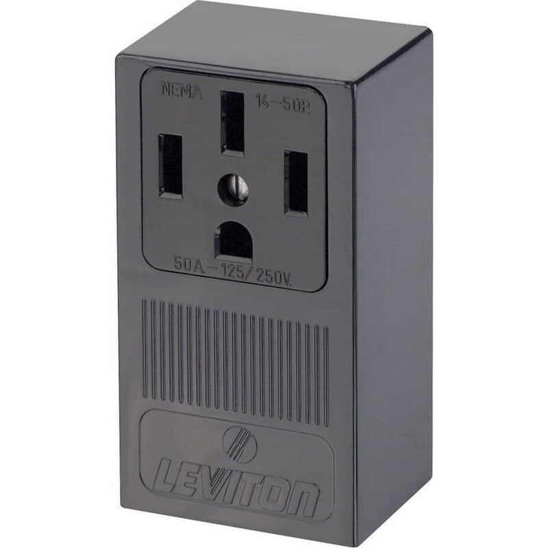 Leviton 50 amps 125/250 V Black Outlet 14-50R 1 pk