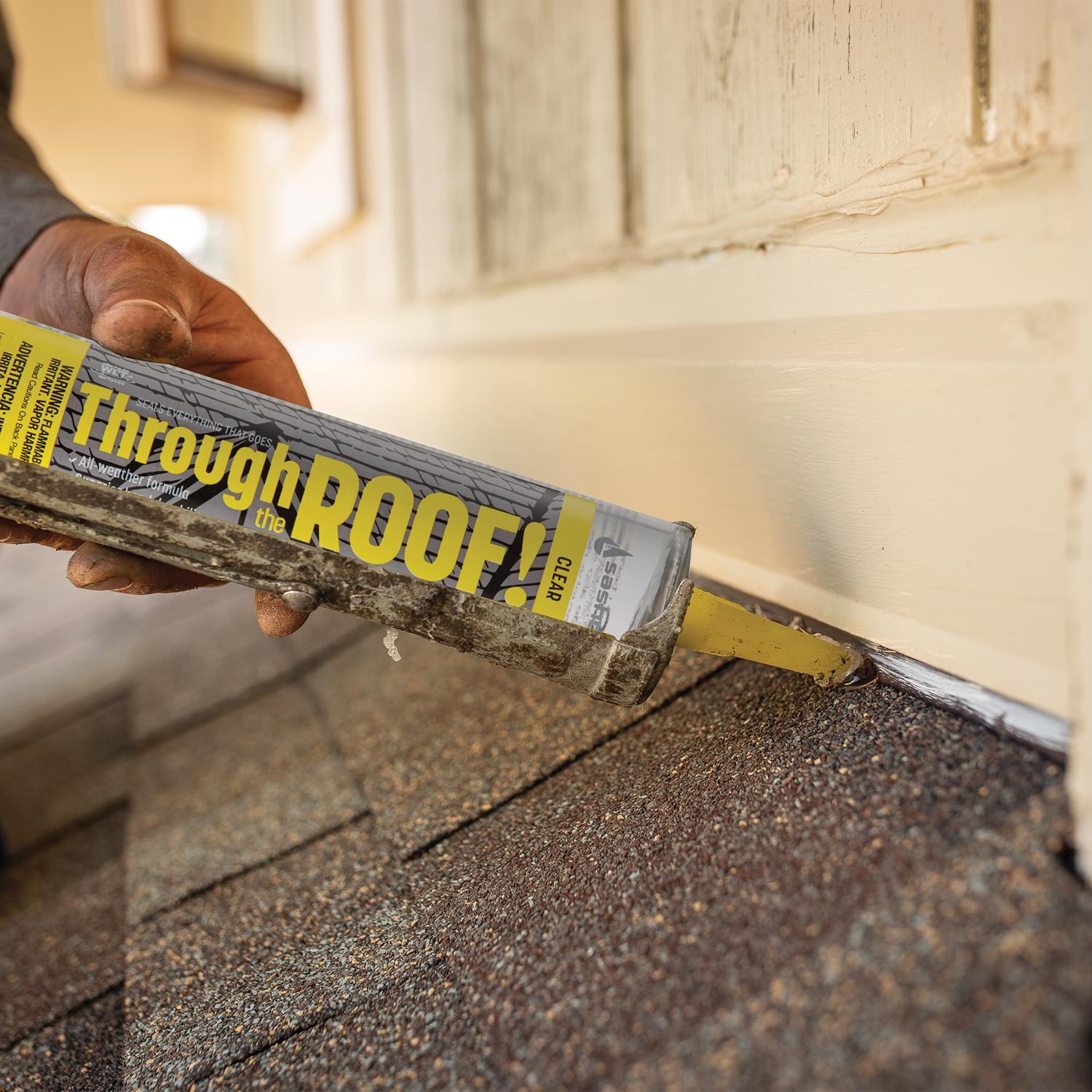 Sashco Through The Roof Gloss Clear Synthetic Rubber Roof Sealant 10.5 oz