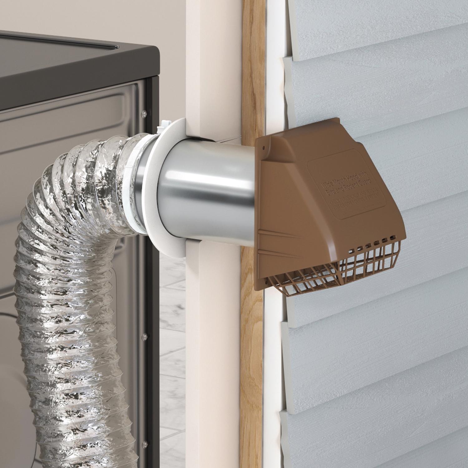 Ace 4 in. W X 6 in. L Brown Plastic Dryer Vent Hood