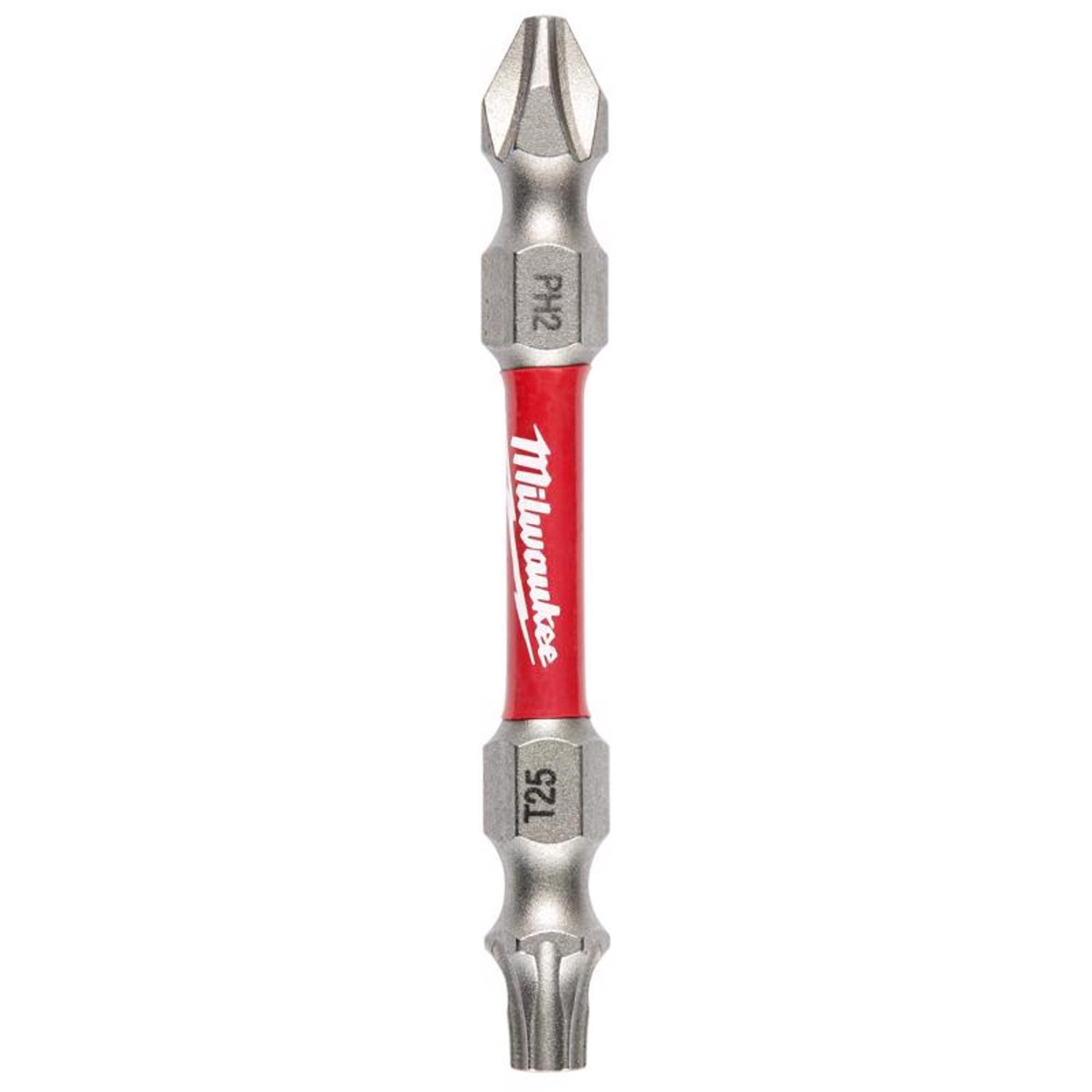 Milwaukee Shockwave Phillips/Torx PH2/T25 X 2-3/8 in. L Impact Double-Ended Power Bit Steel 1 pc