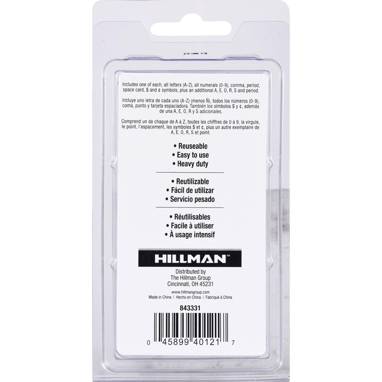 HILLMAN 1 in. Card Stock Block Letter & Number Stencil Pack 1 Inch Stencil Set 47 pk