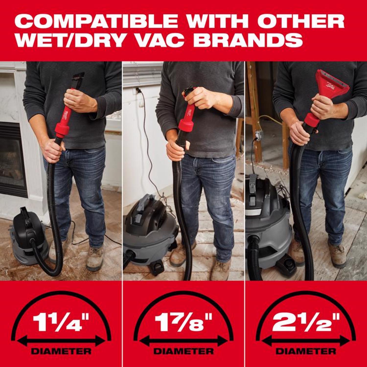 Milwaukee M12 AIR-TIP 1-1/4 in. - 2-1/2 in. Shop Utility Wet/Dry Vac Nozzle 1 pc