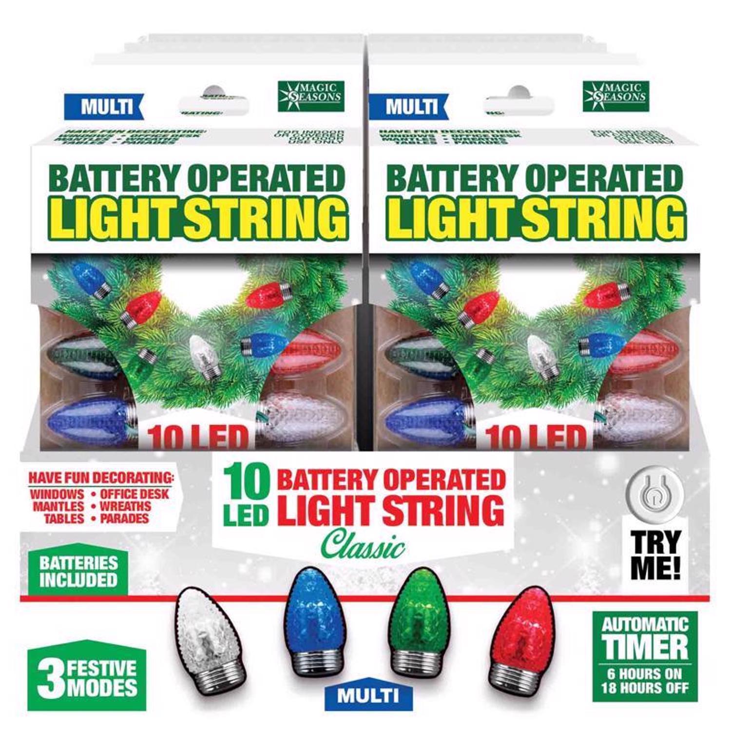 Magic Seasons LED Multicolored 10 ct String Christmas Lights 7.5 ft.