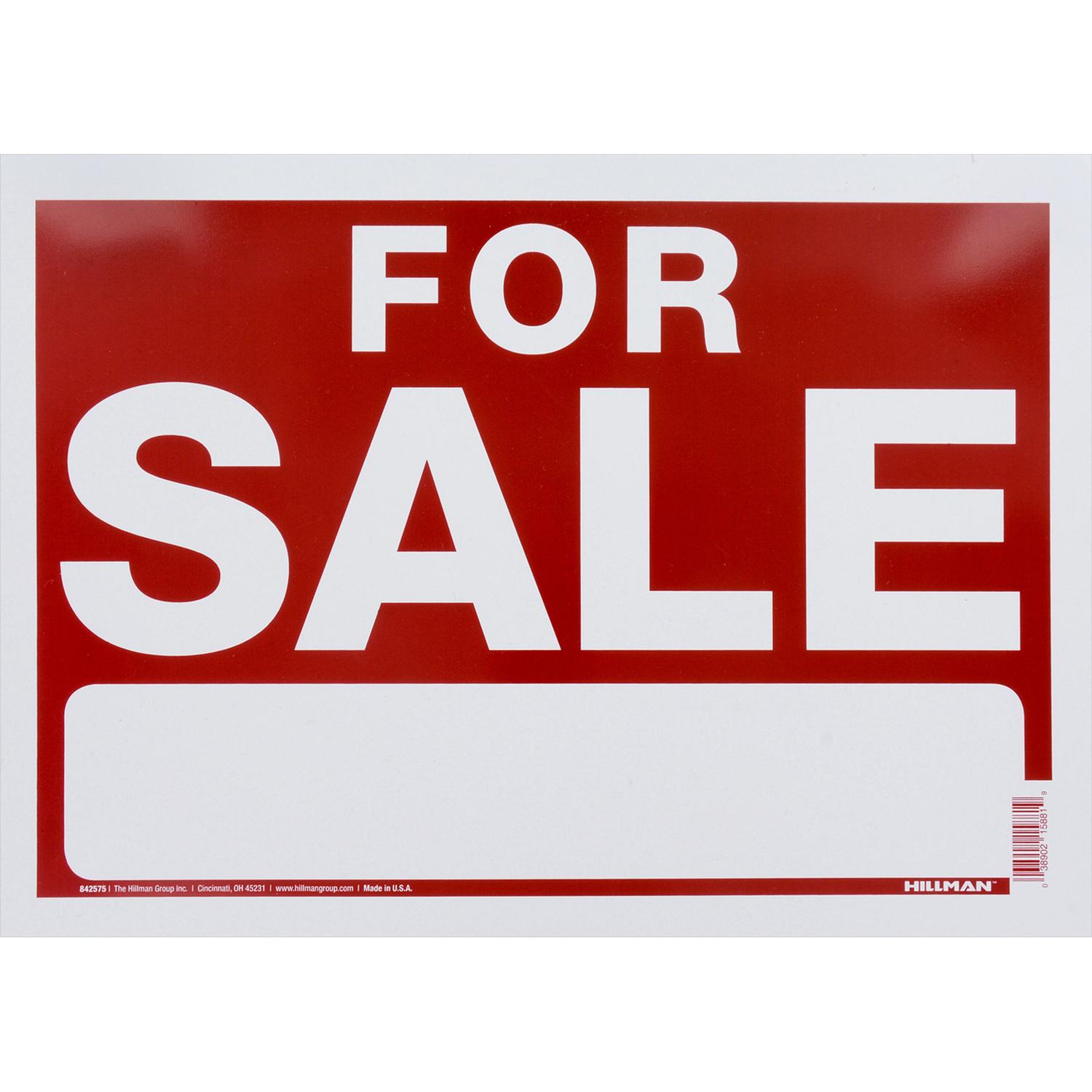 HILLMAN English Red Sign 10 in. H X 14 in. W