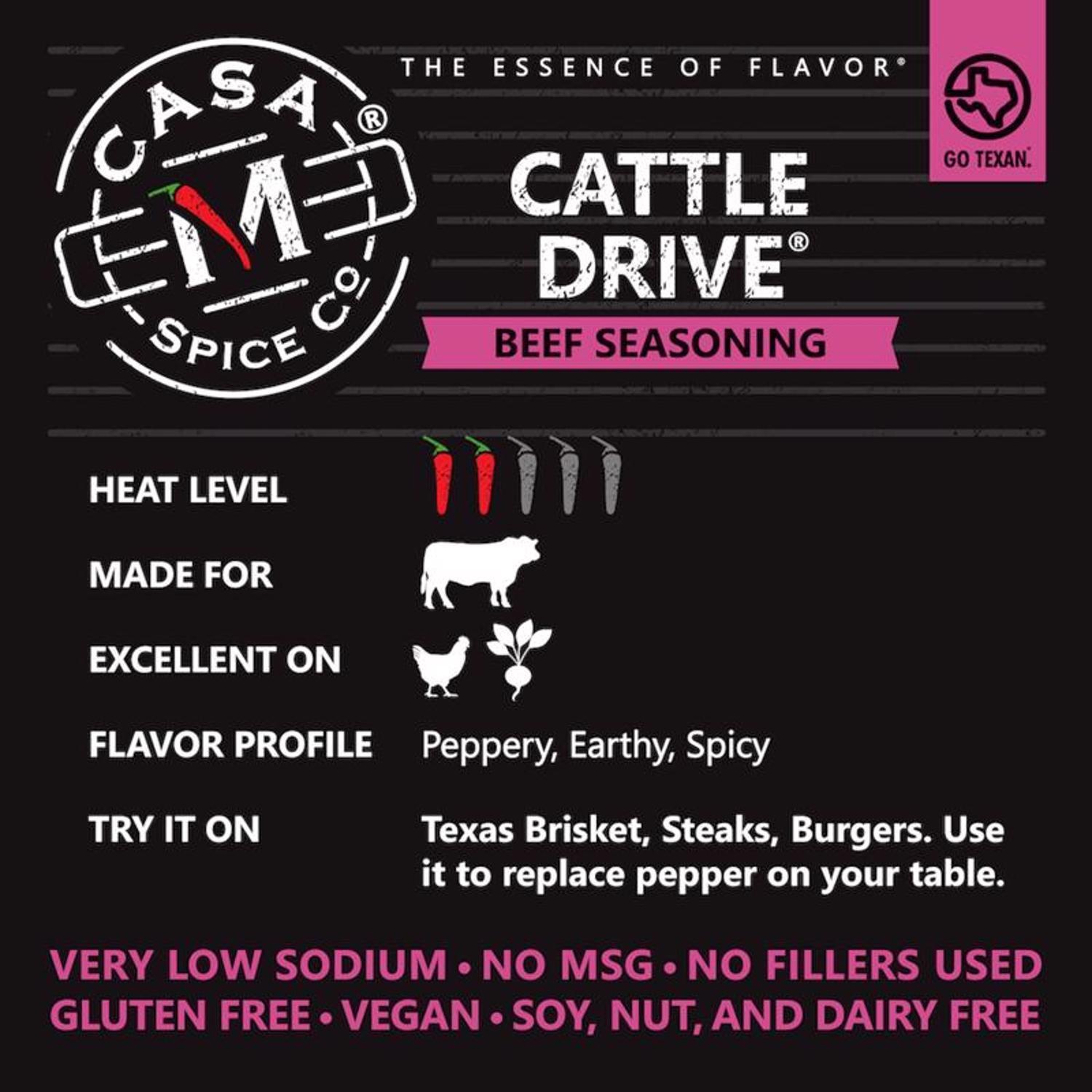 Casa M Spice Co Cattle Drive Beef Seasoning 5 oz