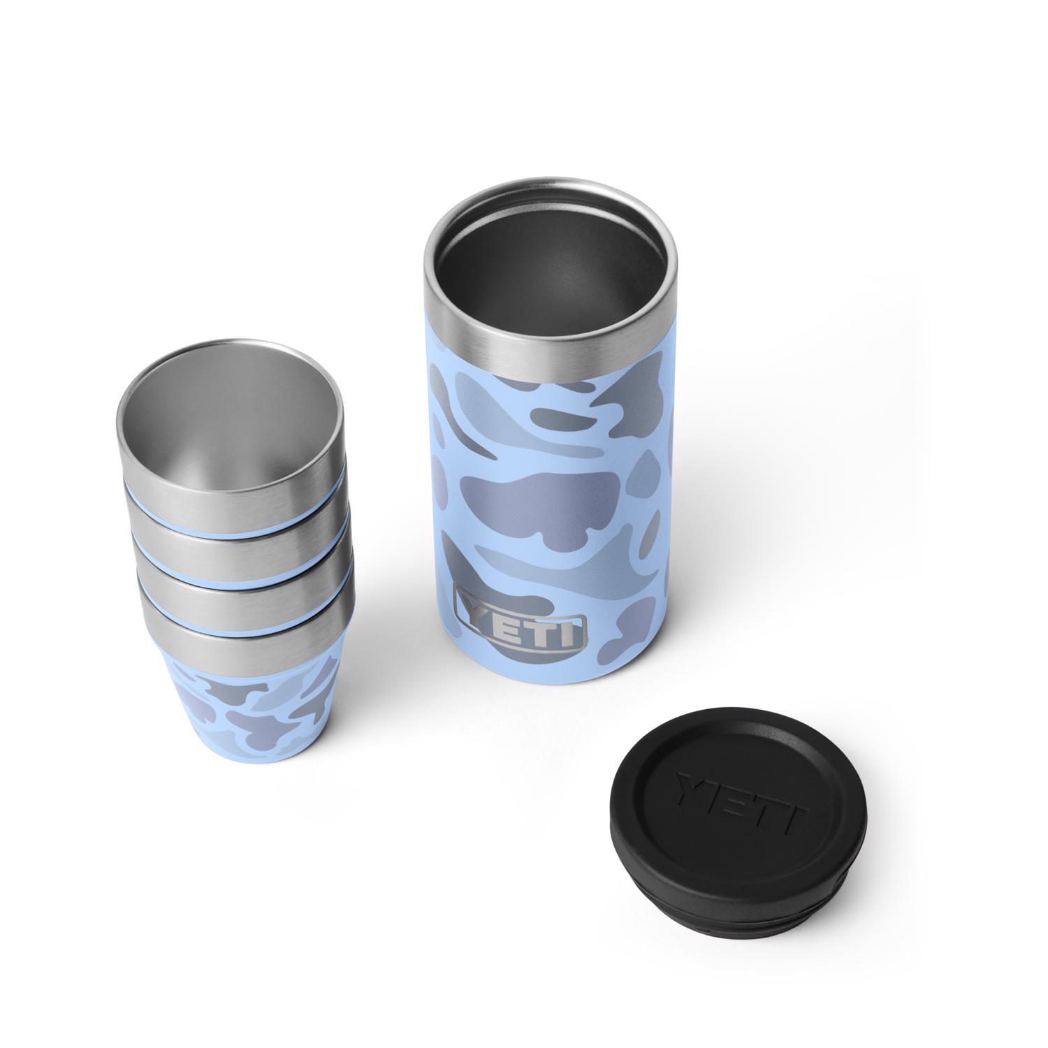 YETI 1.7 oz Blue Camo Stainless Steel Packable Shot Glass Set
