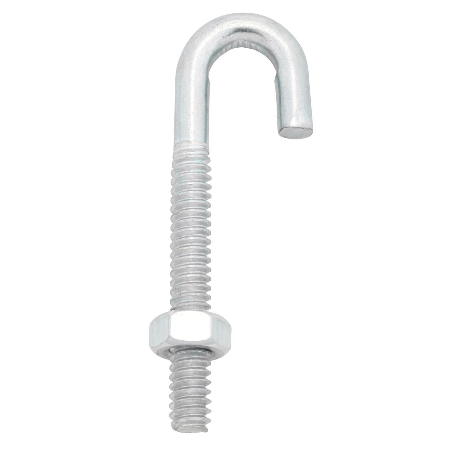 Hampton Small Zinc-Plated Silver Zinc 0.5625 in. L J-Bolt 60 lb 1 pk