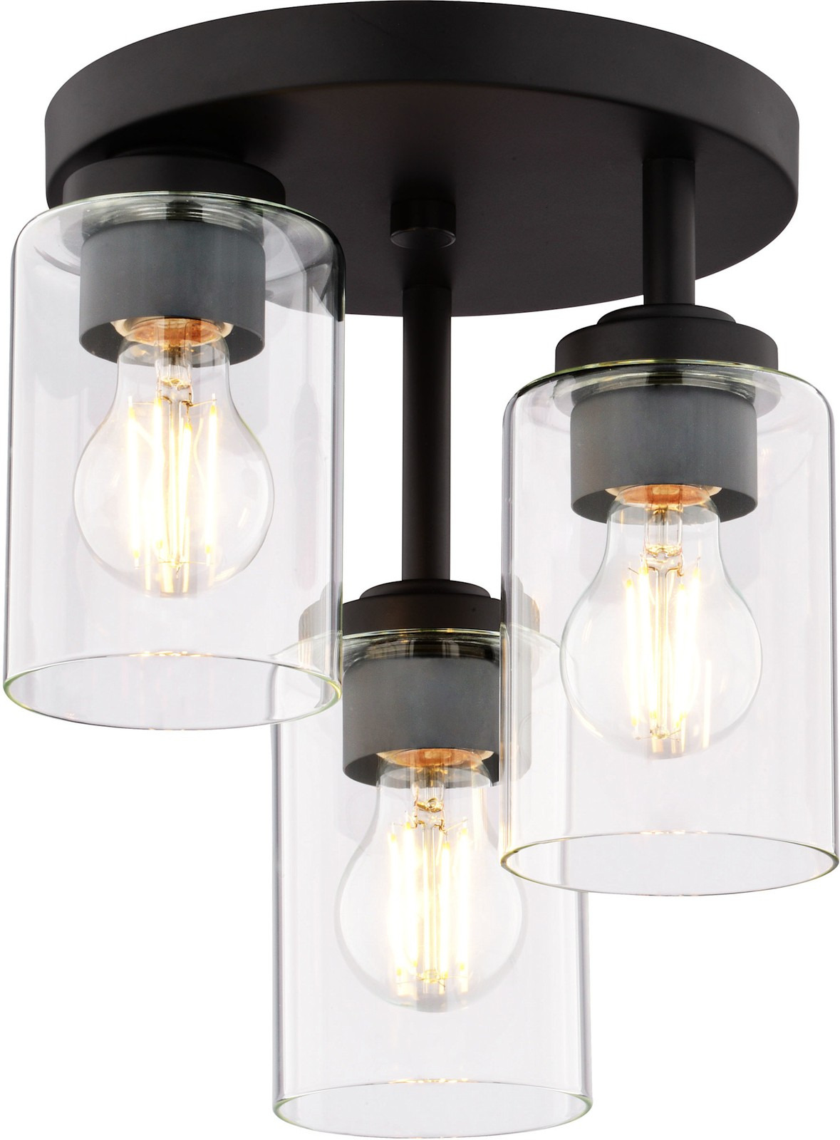Vaxcel Lighting C0326 Park Ridge 3 Light 11 in.W Semi-Flush Ceiling - Black