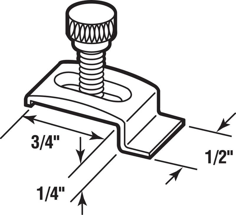 Prime-Line Mill Aluminum Storm Door Panel Clip For 1/2 in. 8 pk