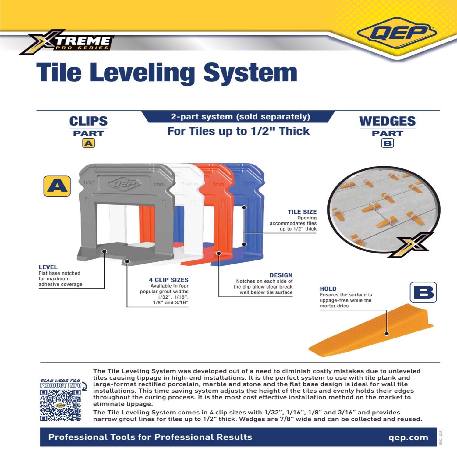 QEP Xtreme 1.29 in. H X 0.13 in. W Plastic Tile Leveling Clips 500 pc