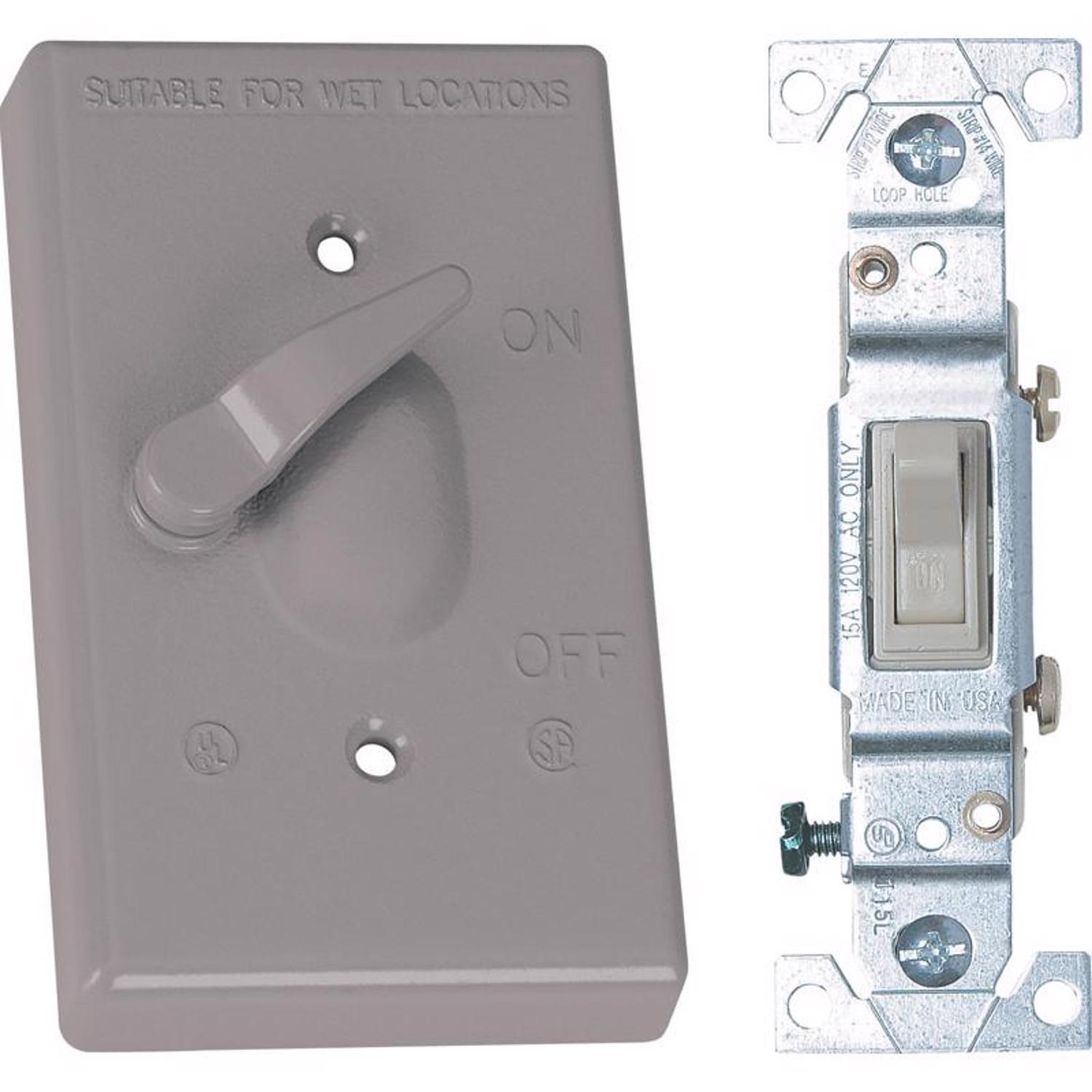 Sigma Engineered Solutions Rectangle Metal 1 gang 4.57 in. H X 2.83 in. W Toggle Switch and Cover