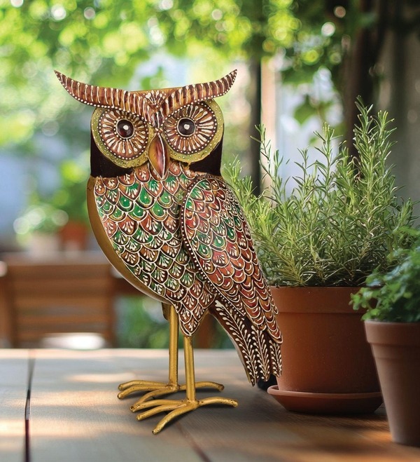 Regal Art & Gift Henna Owl Decor, Auburn