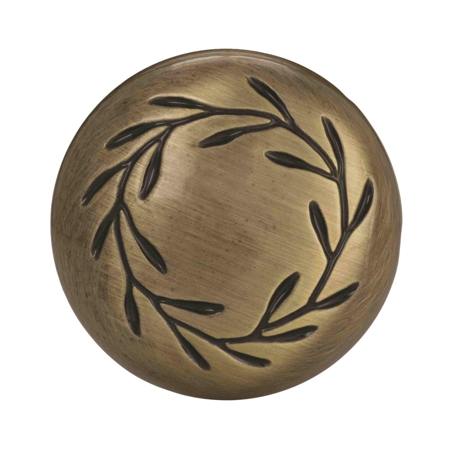 Amerock Natures Splendor Round Cabinet Knob 1-5/16 in. D 1-1/16 in. Elegant Brass 1 pk