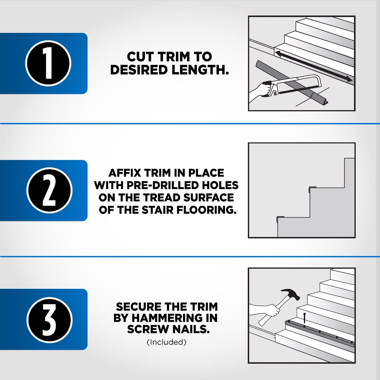 M-D Building Products 1.125 in. H X 1.125 in. W X 72 in. L Prefinished Silver Aluminum Stair Edge