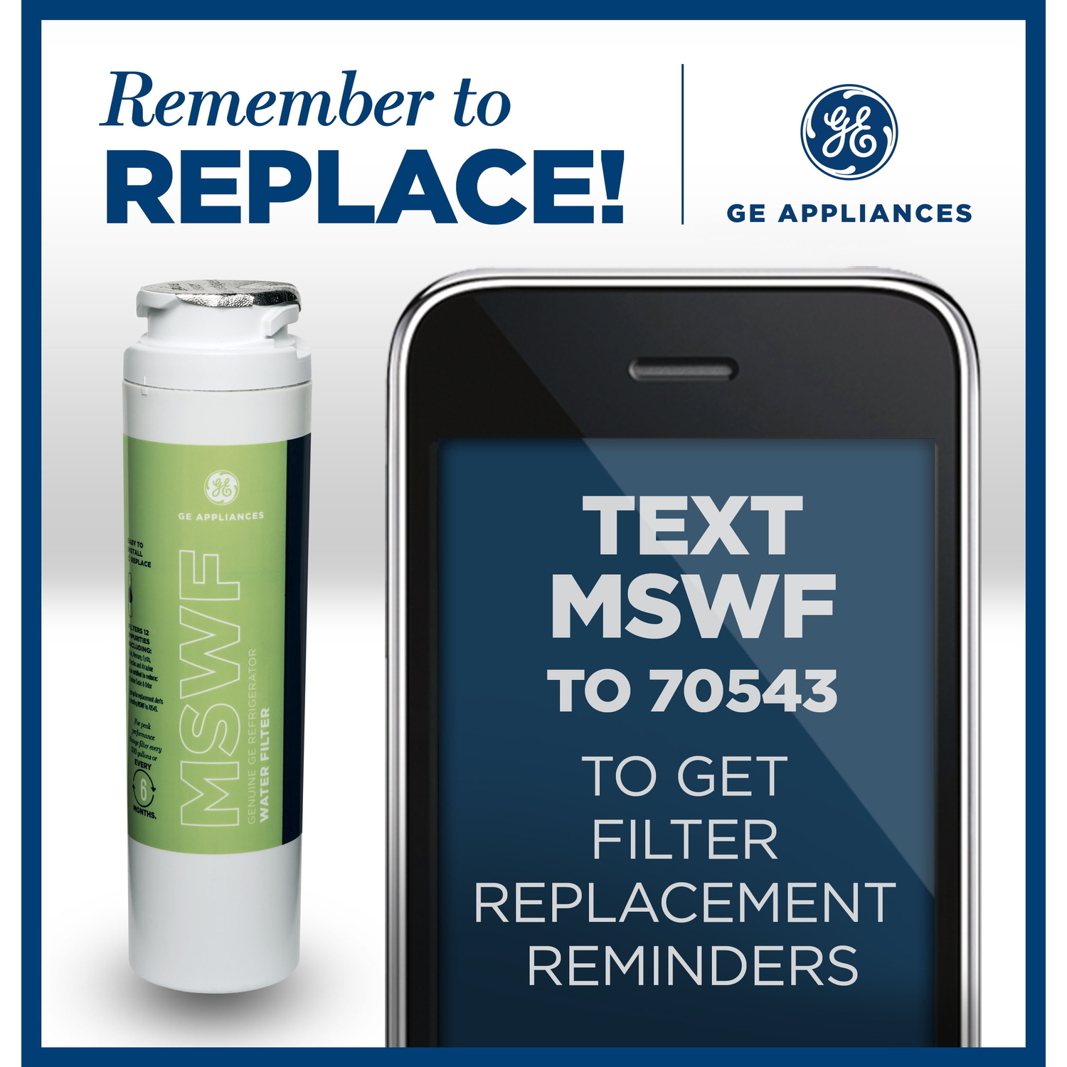 GE Appliances Smartwater Replacement Filter For GE MSWF Stine Home