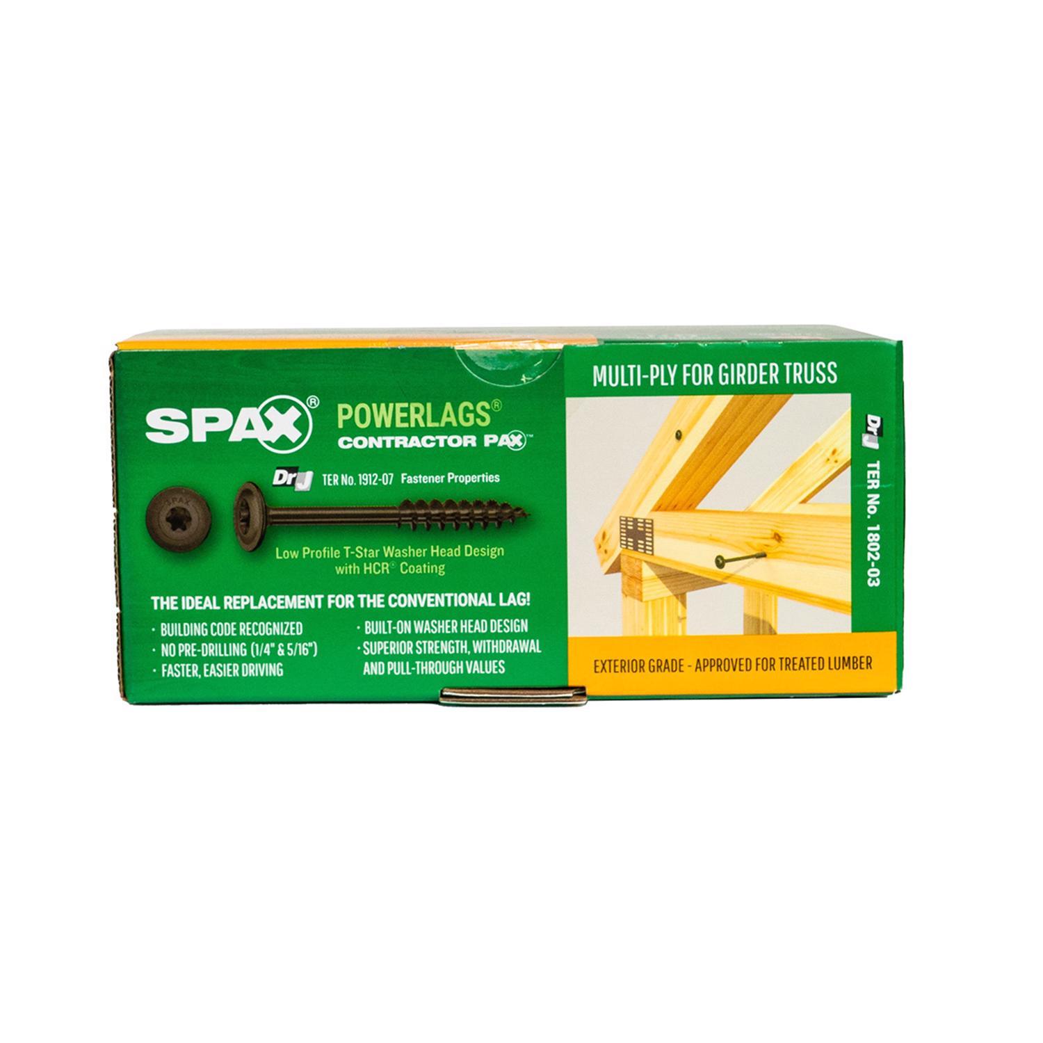 SPAX PowerLags 5/16 in. in. X 4-1/2 in. L T-40 Washer Head Serrated Structural Screws